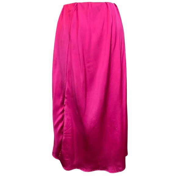 Pre-loved Nasty Gal Women's Hot Pink Satin Skirt Sz. 6 - Picture 1 of 6